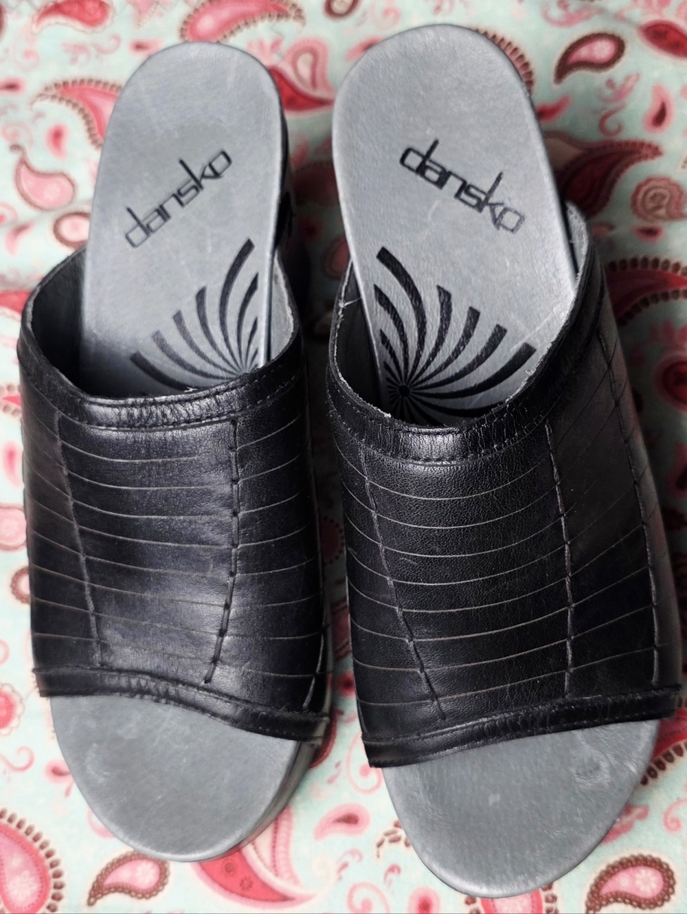 Dansko Black Leather Open Toe Mule Clogs ~ SIZE 36